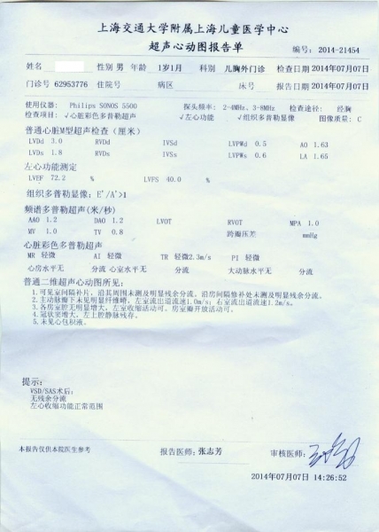 术后10个月心彩超